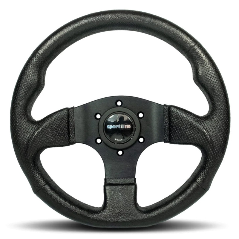Sport Line Imola 3 Steering Wheel – Black Polyurethane Black Spokes 300mm