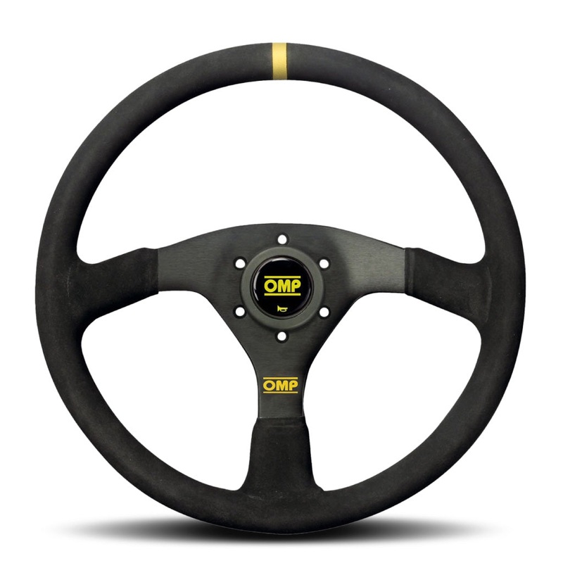 OMP Velocita 380 Steering Wheel – Black Suede Black Spokes 380mm