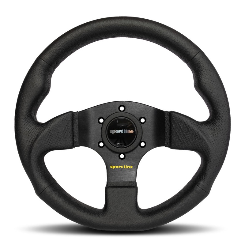 Sport Line Imola 3 Steering Wheel – Black Leather Black Spokes 300mm