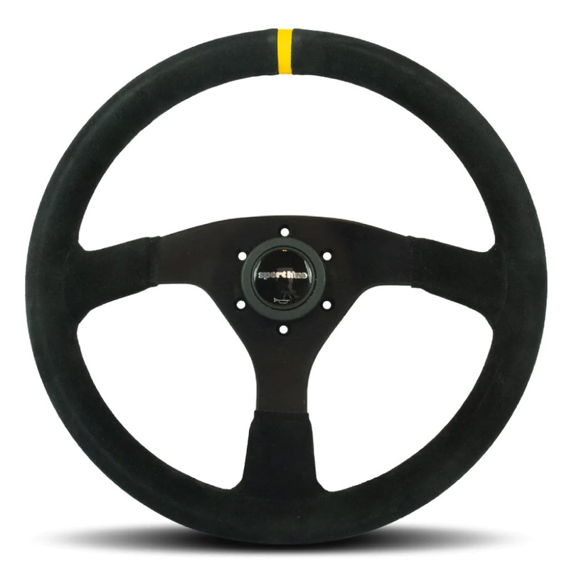 Sport Line Sprint Steering Wheel – Black Suede Black Spokes 350mm