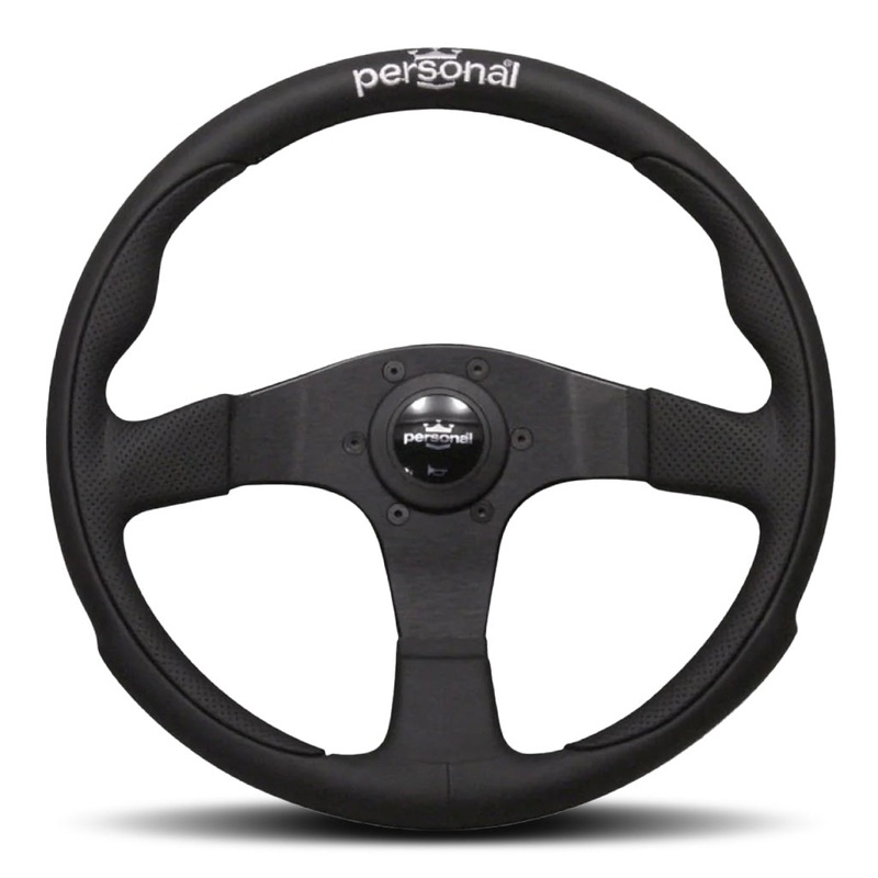 Personal Pole Position Steering Wheel – Black Leather Black Spokes 350mm