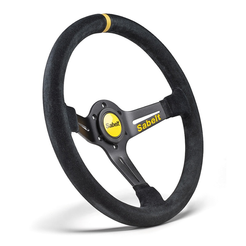 Sabelt RAC SW-465 Steering Wheel – Black Suede Black Spokes 350mm
