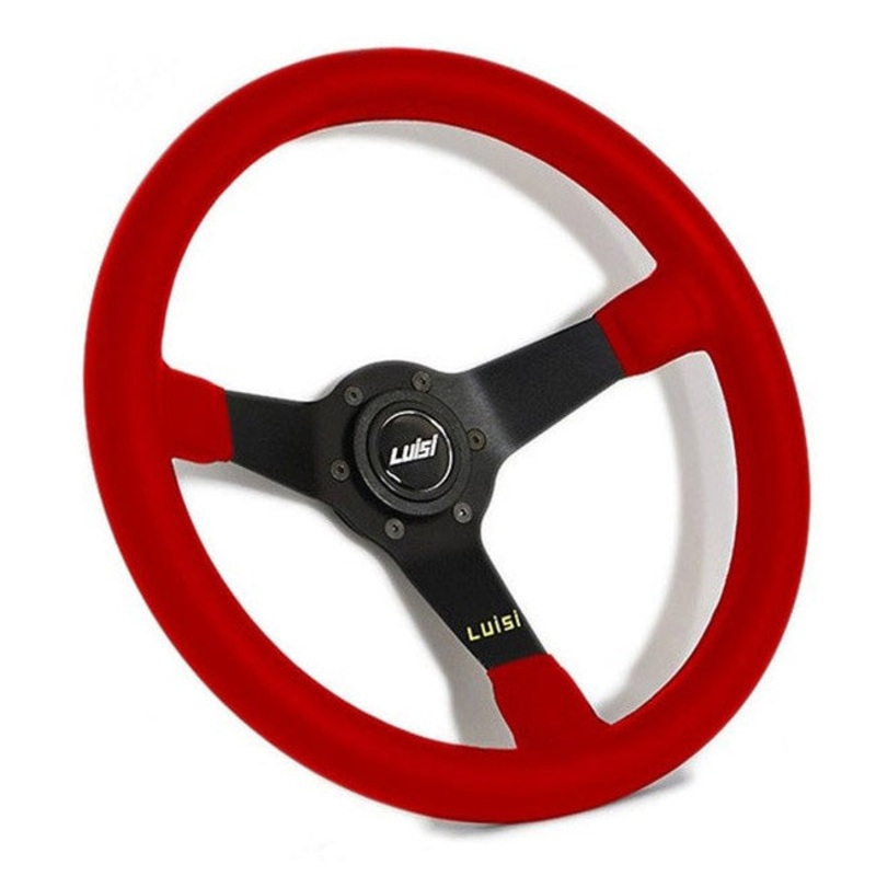 Luisi Mirage Steering Wheel – Red Leather Black Spokes 350mm