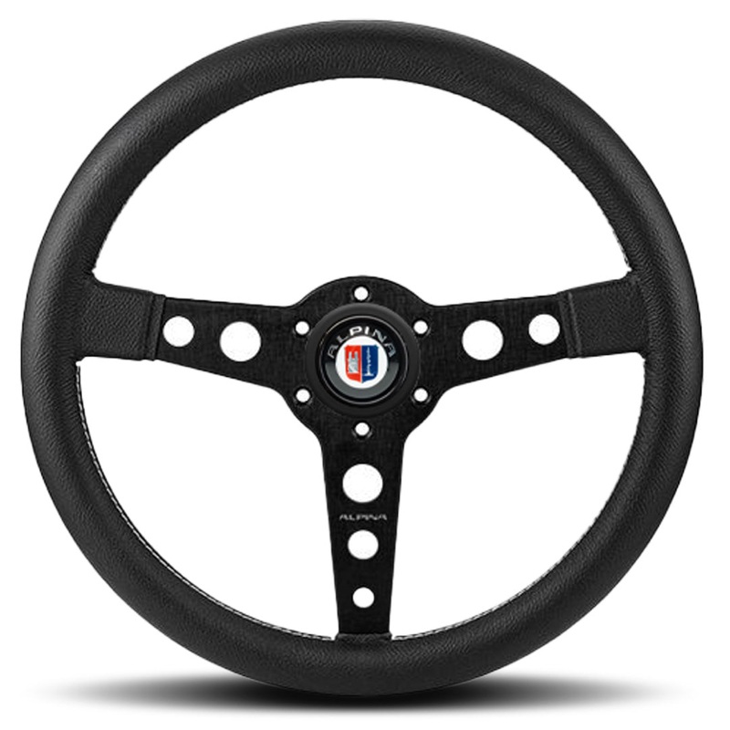 MOMO ALPINA Prototipo Steering Wheel – Black Leather Black Spokes 350mm