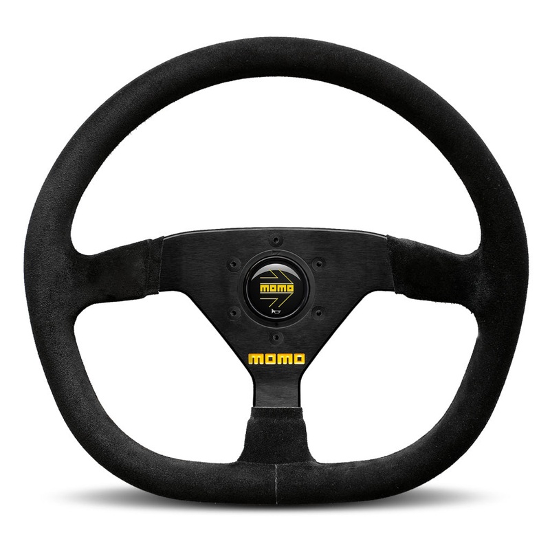 MOMO Mod. 88 Steering Wheel – Black Suede Black Spokes 350mm – NOS