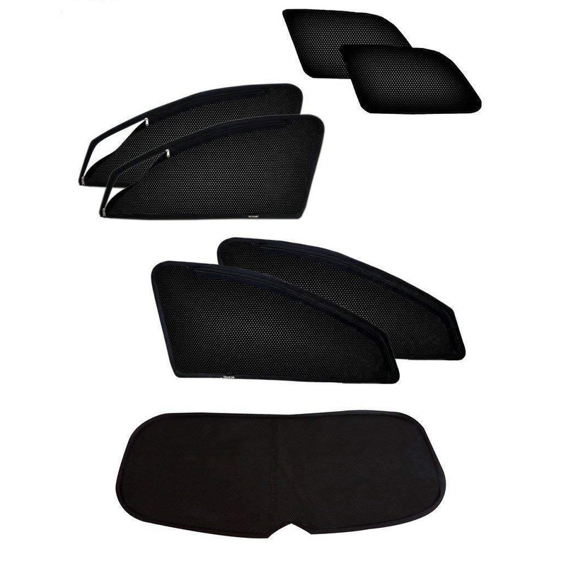 ZipCombo Side Window Magnetic Zipper Sun Shades with Rear Window Sun Shades Compatible with Mahindra XUV 500, Set of 7