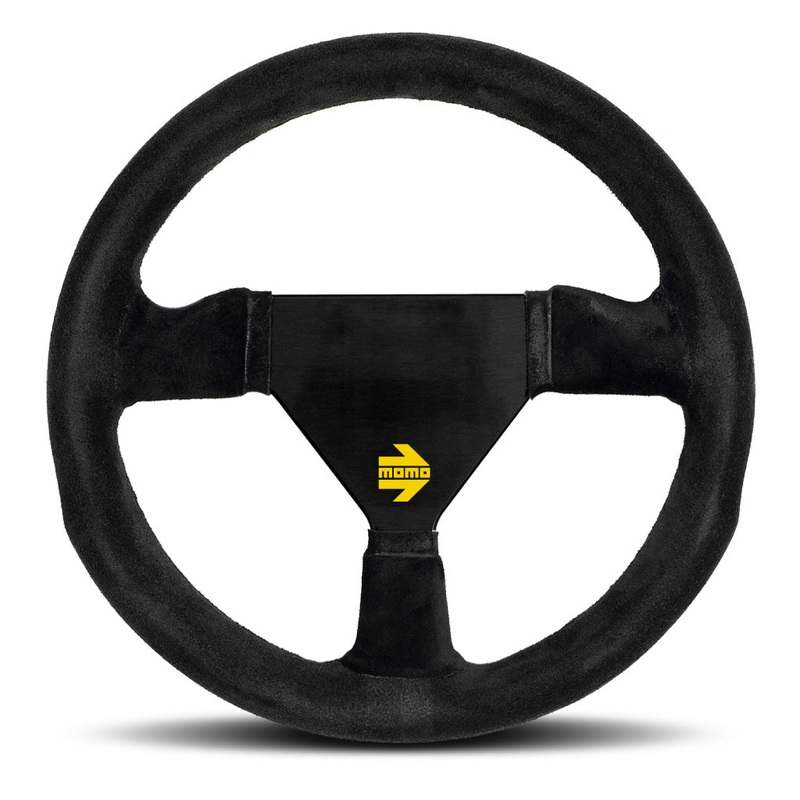 MOMO Mod. 11 Steering Wheel – Black Suede Black Spokes 280mm