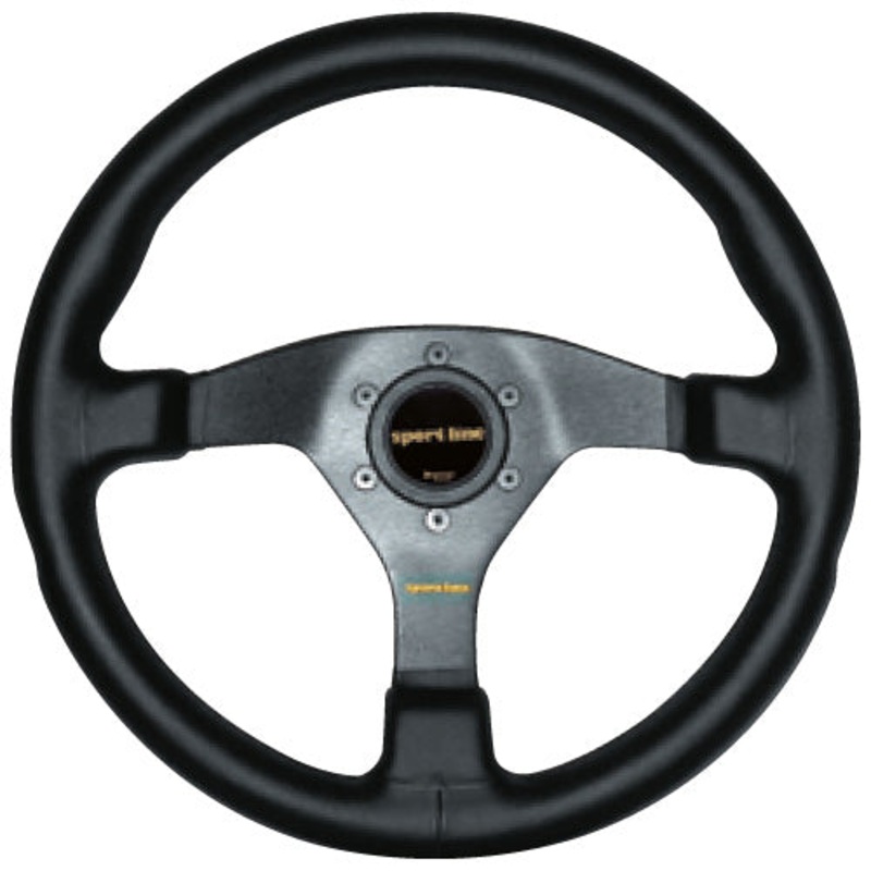 Sport Line Comfort Steering Wheel – Black Vinyl Black Spokes 330mm