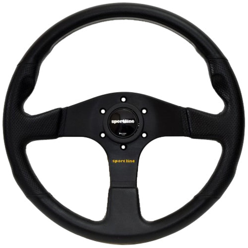 Sport Line Imola Steering Wheel – Black Polyurethane Black Spokes 350mm